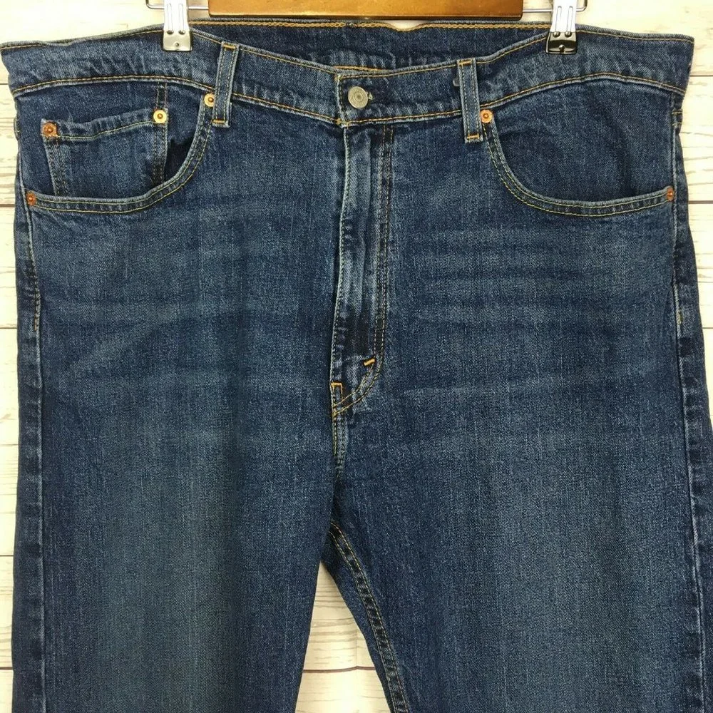 Levis 505 Mens Regular Fit Blue Jeans 40x30 Cotton Stretch‎ Blend Denim